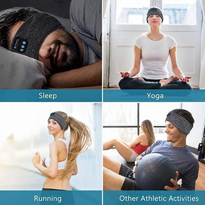 Wireless Bluetooth Sports Headband with Built-in Headphones – Soft, Elastic, and Perfect for Outdoors and Sleepers